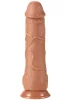 Dildó Texturált, tapadókorongos 23 x 6,5 cm fekete