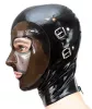 Latex kapucni szem- száj- orrnyílásokkal és takaróval fekete PMID