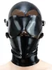 Latex kapucni szem- száj- orrnyílásokkal és takaróval fekete PMID