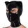 Macskafej formájú fekete latex fejmaszk cipzárral 0,4 mm vastag