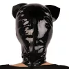 Latex macskafej álarc fekete 0,4 mm cipzárral szemnyílással