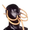 Latex maszk levegőző sárga csövekkel fekete 0,4 mm