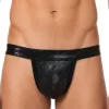 Fekete jockstrap méhsejtmintás anyaggal széles gumival M-XXL méretben