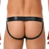 Fekete jockstrap méhsejtmintás anyaggal széles gumival M-XXL méretben