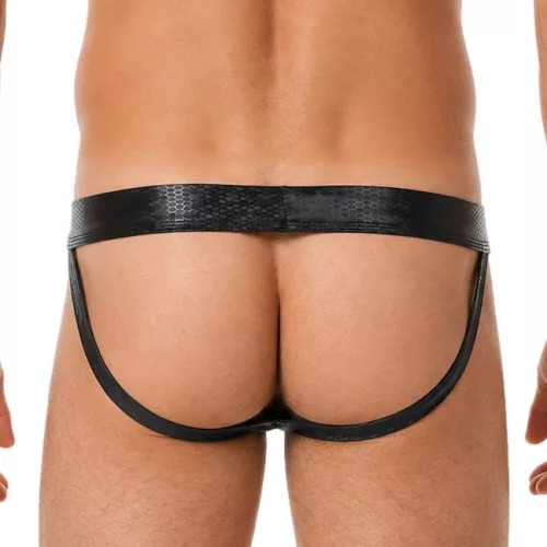 Bizz férfi jockstrap méhsejtes anyaggal fekete színben M-XXL méretben