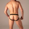 Master Black Jockstrap elülső cipzárral bőrhatású fekete