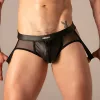Rebel férfi jockstrap cipzárral fekete áttetsző betétekkel