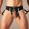 Jockbrief férfi alsó cipzárral fekete bordázott