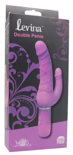 Double dildo rezgő, 30 mód, vízálló 21 cm szilikon fekete