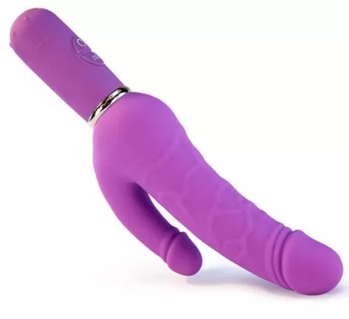 Double dildo rezgő, 30 mód, vízálló 21 cm szilikon fekete