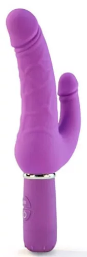 Double dildo rezgő, 30 mód, vízálló 21 cm szilikon fekete