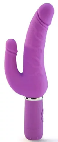 Double dildo rezgő, 30 mód, vízálló 21 cm szilikon fekete