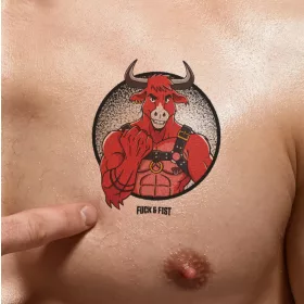 Minotaur ideiglenes tetoválás 9 x 7,5 cm fekete-piros