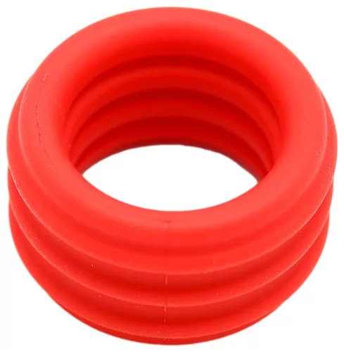 2 az 1-ben golyónyújtó és péniszgyűrű lágy szilikon 32 mm fekete-piros