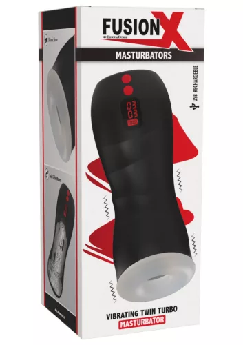Maszturbátor két motorral 10 rezgésmóddal 12 cm USB újratölthető fekete