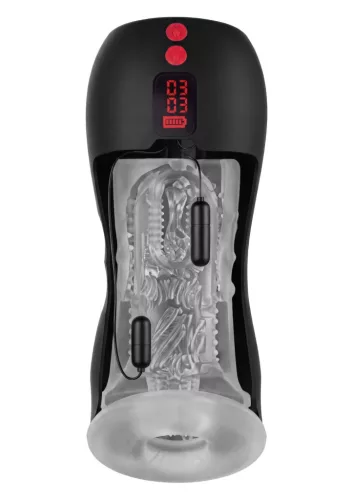 Maszturbátor két motorral 10 rezgésmóddal 12 cm USB újratölthető fekete