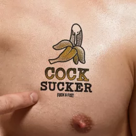 Ideiglenes tetoválás felirat cock sucker 9 x 6,5 cm
