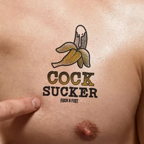 Ideiglenes tetoválás felirat cock sucker 9 x 6,5 cm