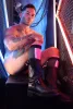 Heatwave térdzokni pink neon színben egy méret 39-45-ös méretig fekete-pink-fehér csíkos