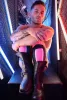 Heatwave térdzokni pink neon színben egy méret 39-45-ös méretig fekete-pink-fehér csíkos