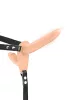 Szexjáték Strap-On dupla vibráló dildóval 10 mód USB-töltés 155mm fekete