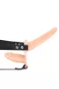Szexjáték Strap-On dupla vibráló dildóval 10 mód USB-töltés 155mm fekete