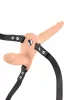 Szexjáték Strap-On dupla vibráló dildóval 10 mód USB-töltés 155mm fekete