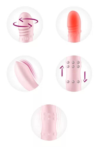Yoba vibrátor rabbit forgó tapping vibráló podgrzewő vízálló rózsaszín