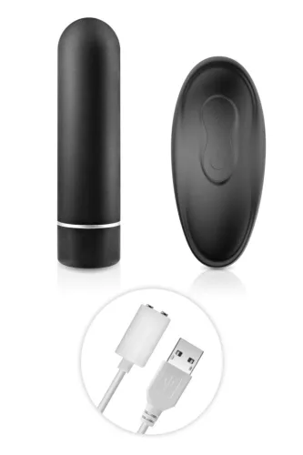 Black Empire Mini vibrátor távirányítós 9 mód vízálló 6,9 cm fekete