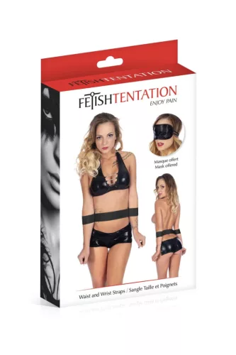 Fetish Tentation Kötöző Állítható mankettek, maszkos fekete