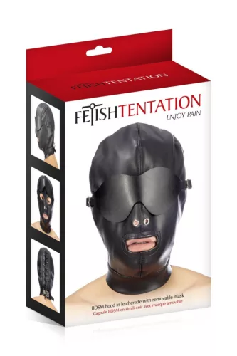 Fetish Tentation Szájmaszk Nyitott Szájjal Szellőző Spandex 32 cm Fekete