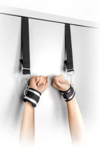 Fetish Tentation Ajtóra Akasztható Bilincs Szett Állítható PVC-Nylon