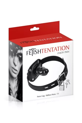 Fetish Tentation Szájpecek Realisztikus dildo, állítható méret fekete T1