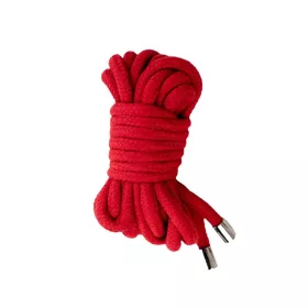 Bondage Kötöző Kötél 5 m Piros pamut-metal