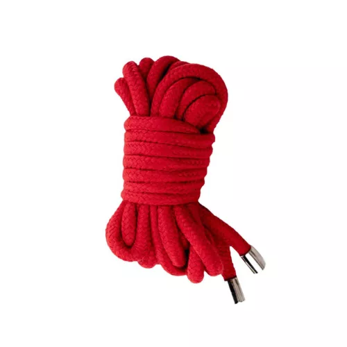 Bondage Kötöző Kötél 5 m Piros pamut-metal