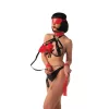 BDSM szett 5 részes kötöző készlet puha plusz, PVC, fém kiegészítőkkel