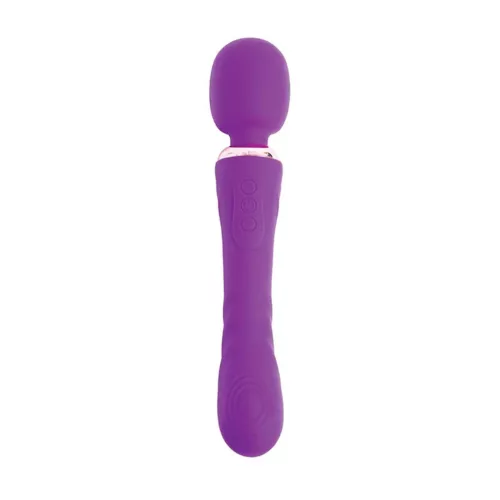 Vibrátor kétszeres rezgés, 12 mód, USB töltés 24 cm lila szilikon