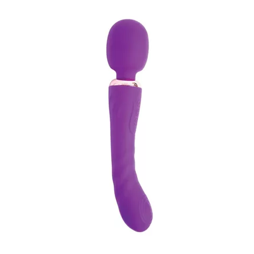 Vibrátor kétszeres rezgés, 12 mód, USB töltés 24 cm lila szilikon