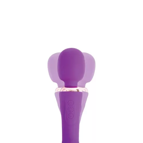 Vibrátor kétszeres rezgés, 12 mód, USB töltés 24 cm lila szilikon