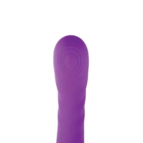 Vibrátor kétszeres rezgés, 12 mód, USB töltés 24 cm lila szilikon