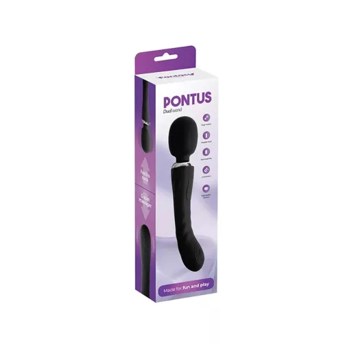 Vibrátor Kettős motoros, 12 mód, USB-töltés 24 cm fekete
