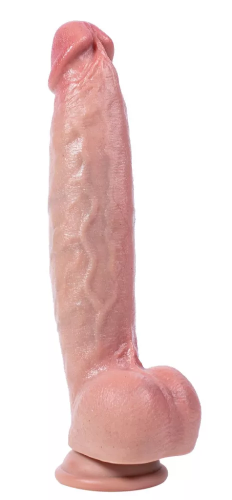 Fantasy Toys 25 cm-es realisztikus, rugalmas fekete dildo