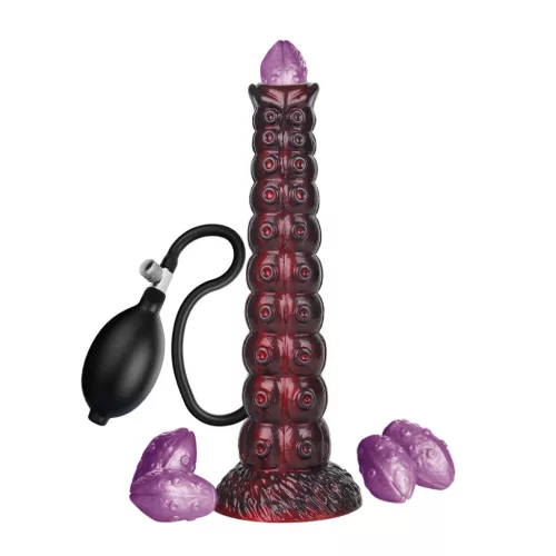 Power Monsters Dildó Pofalzott textúra, erős tapadókorong 29 cm lila
