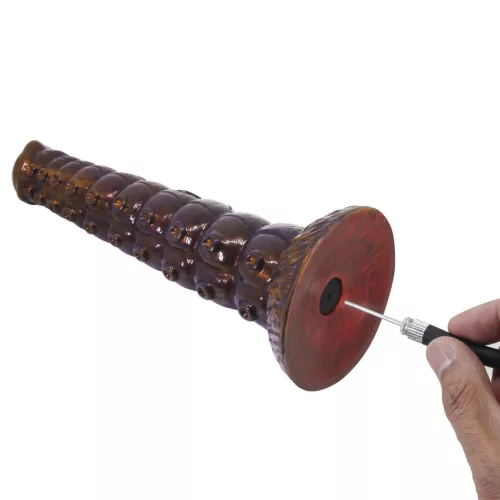 Power Monsters Dildó Pofalzott textúra, erős tapadókorong 29 cm lila