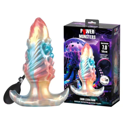 Ebon Leviathan Anál plug Felfújható, Texturált 18 cm ezüstös