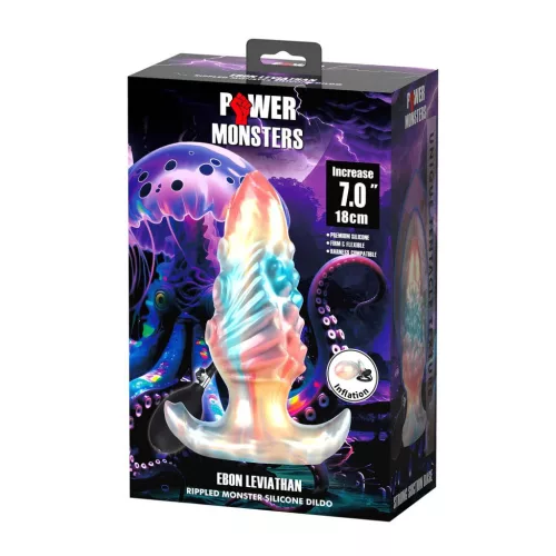 Ebon Leviathan Anál plug Felfújható, Texturált 18 cm ezüstös