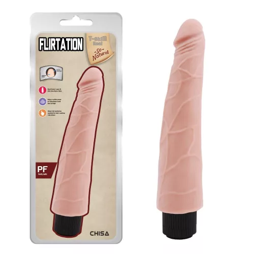 Flirtation Vibrátor sima felületű, fokozatállító 24 cm hús színű