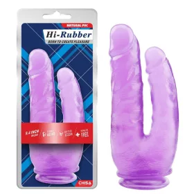 Dildó Kettős penetráció tapadókoronggal 24 cm lila PVC
