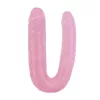 Dildó Dupla véggel, realisztikus, hajlékony 22,5 cm rózsaszín