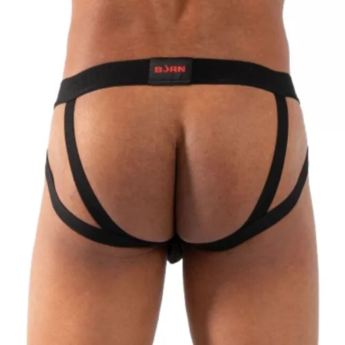Burn jockstrap elegáns, kétszínű fekete M méret